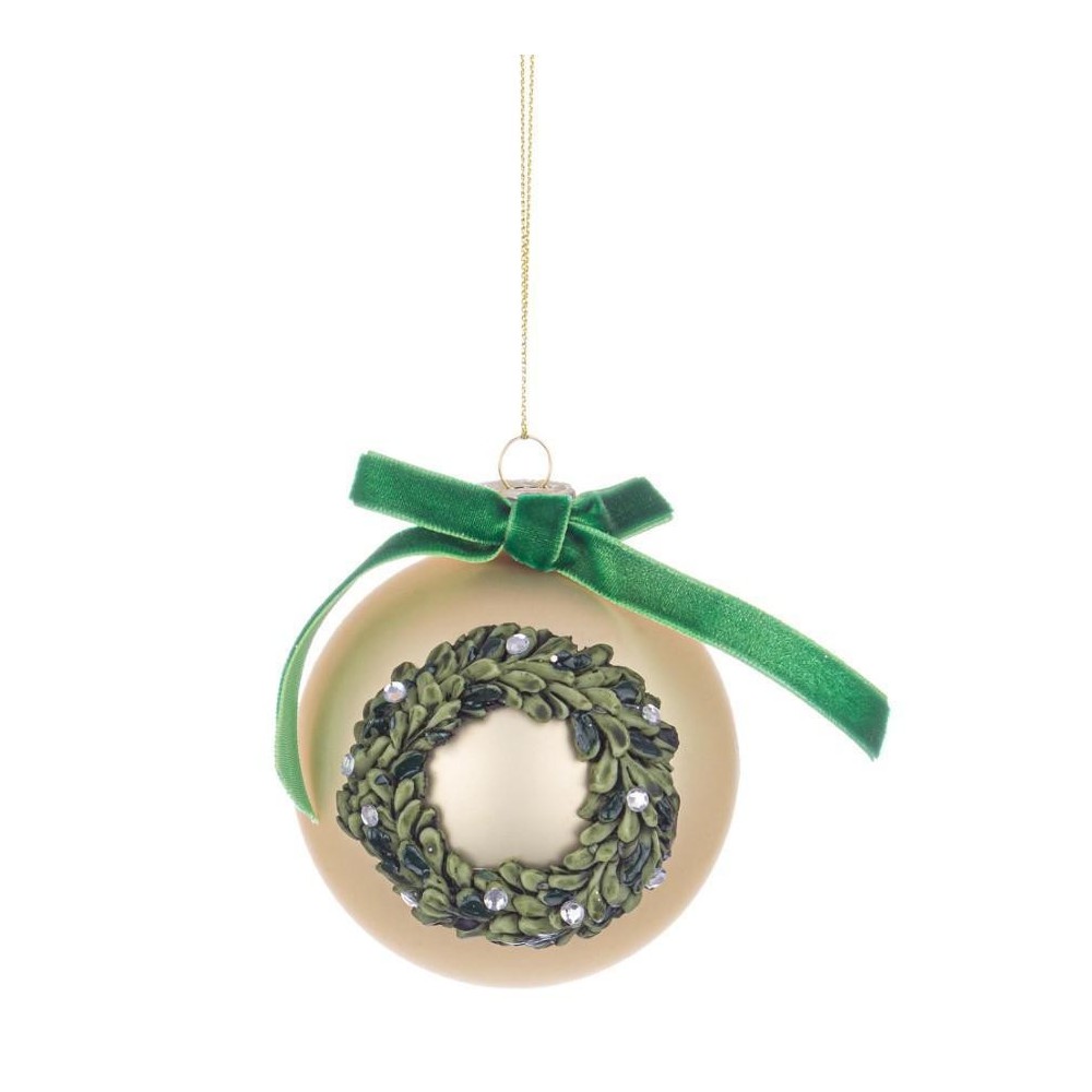 SFERA VETRO CORONA ORO D8